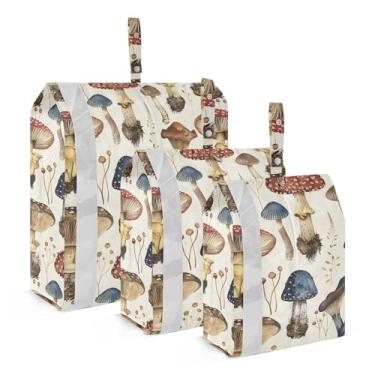 Imagem de xigua Cubos coloridos de embalagem de cogumelos para viagem, organizadores de bagagem leves, conjunto de viagem, à prova d'água, cubos de compressão para acessórios de viagem, 3 pacotes