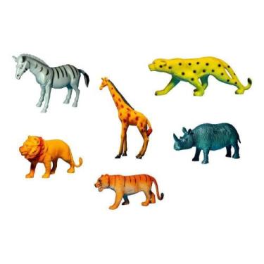 Imagem de Brinquedo Infantil Animais Emborrachados Da Selva 6 Unidades Qausini A