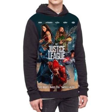 Imagem de Moletom Com Capuz Herói Dc Comics Liga Da Justiça Ref:365, Preto, P
