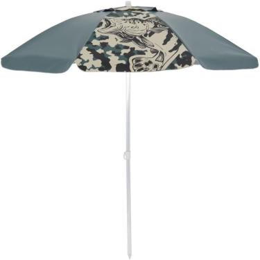 Imagem de Guarda-sol Araguaia Articulado Tucunaré Verde Bel Bagum Fps 100 2m Haste Alumínio Frisado Extra Ventilação Estampa