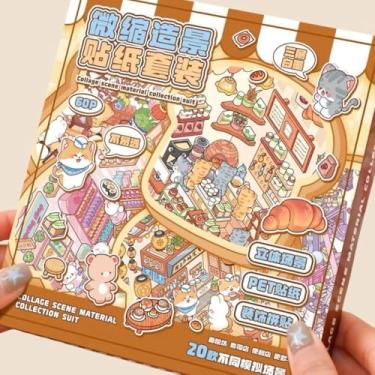 Imagem de Caderno Adesivos 20 em 1 Cenários 3D de Paisagismo Capa Dura Kwaii Scrapbooking