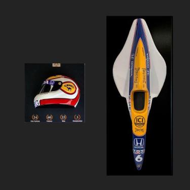 Imagem de Conjunto Quadros 3D F1 Carro FW11 87 e Capacete 88 NP G53 - Gran Belo