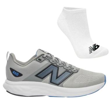 Imagem de Kit Tênis New Balance 460 V4 e Meia, 42, Cinza, Azul, Masculino