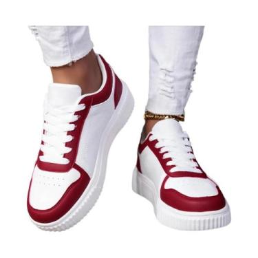 Imagem de Tênis Esportivos Retro Masculinos Leves E Respiráveis Com Cabedal Em P