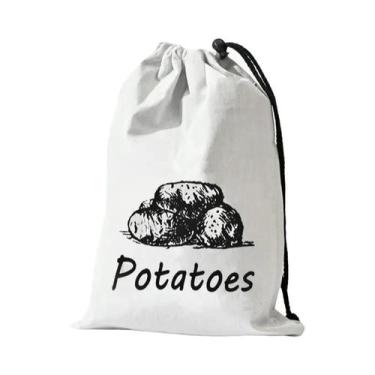 Imagem de Sacos De Armazenamento De Vegetais Com Cordão Para Alho E Cebola, Com 