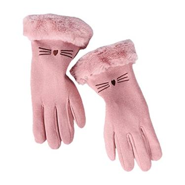 Imagem de Luvas de Inverno para Mulheres com Tela Tática Impermeáveis ao Vento Quentes e Macias Corrida Ciclismo Moto Dirigir Cami