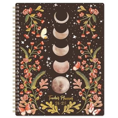 Imagem de Planejador de professores 2023-2024 - 2023-2024 livro de plano de aula semanal e mensal, julho de 2023 a junho de 2024, 20,32 x 25,4 cm, agenda acadêmica 2023-2024 com encadernação de fio duplo para professores - A Lua