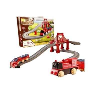 Imagem de Conjunto De Trilhos De Trem Elétrico Para Meninos 44 Peças Brinquedos 