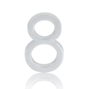 Imagem de NumRealm Números de casa, número de caixa de correio 3D letras à prova d'água, endereço externo autoadesivo jardim apartamento hotel, prata (8)