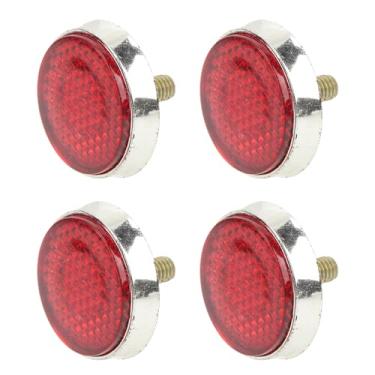 Imagem de Cryfokt Refletor de Segurança Redondo Vermelho de Alto Brilho para Bicicletas de Scooters de Moto Atv, Refletores Elegantes à Prova D'água, Pacote de 4
