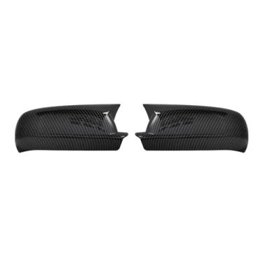 Imagem de Compatível com vw golf 4 mk4 1998-2002 passat b5 jetta carro retrovisor lateral espelho capa adesivo asa tampa exterior porta caso guarnição de carbono auto(Carbon fiber pattern)