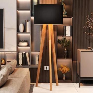 Imagem de Luminária De Chão Abajur de Sala De Estar Escritório Com Cúpula E Pés 