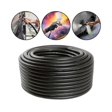 Imagem de Mangueira Compressor Ar Comprimido Jardim Pt 300 3/8 Com 50m Preto - S