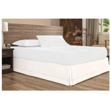 Imagem de Saia para Cama Box Queen Size em Percal 200 Fios com Ponto Palito - DA