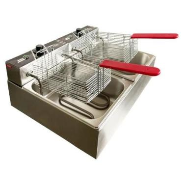 Imagem de Fritadeira Elétrica 2 Cubas 10 Litros 110v - FAST MÁQUINAS BRASIL, 110