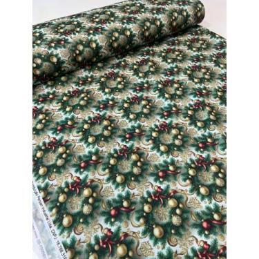 Imagem de Tecido Tricoline Natal 0,50 x 1,50 m - Estampa Natalina - 100% Algodão