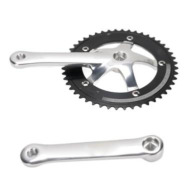 Imagem de RiToEasysports Pedaleira de Bicicleta, Liga de Alumínio Com Saída de Potência Estável, Coroa 48T para Bicicletas de Engrenagem Fixa, Design Leve e Durável