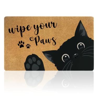 Imagem de Uilatyu Capacho Wipe Your Paws 76 × 43 cm – Tapete de boas-vindas durável de coco sintético, tapete de entrada antiderrapante para ambientes internos e externos, tapete de porta da frente para casa