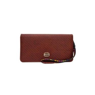 Imagem de Carteira de mão feminina cartões documentos - Flamingo, Marrom