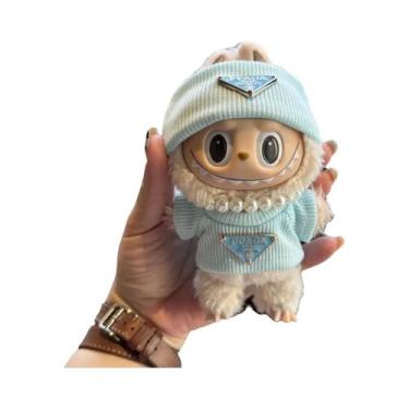 Imagem de Conjuntos De Roupas Tricotadas Para Bonecas Labubu Com Chapéus E Colar