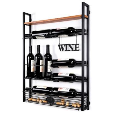 Imagem de Adega decorativa, suporte de garrafas de vinho com porta-rolhas