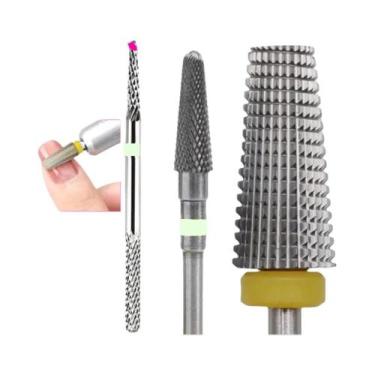 Imagem de Kit Profissional De Brocas De Tungstênio Para Unhas - 3 Peças Para Gel