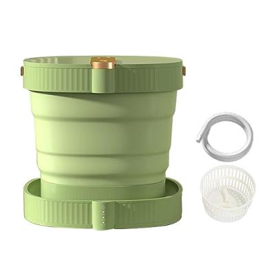 Imagem de Mini máquina de lavar compacta portátil de 5L - ideal para roupas pequenas, roupas íntimas e calcinhas - perfeita para viagens e acampamento (cor: verde com ultrassom)