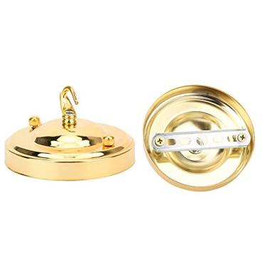 Imagem de ZJchao Gancho de Placa de Lustre, Placa Decorativa de Ferro para Iluminação Interna, Bar, café, 2 Peças Douradas (Ouro)