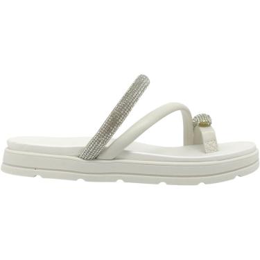 Imagem de Tamanco Feminino Papete Casual Dia a Dia Passeio com Strass e Dedeira Conforto Moleca 5490.127