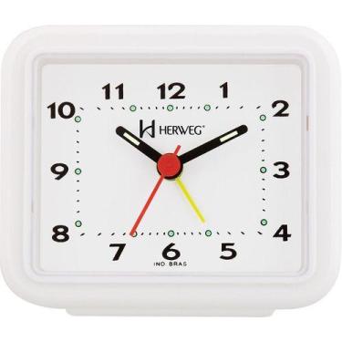 Imagem de Relogio despertador herweg 2612-021 branco, 021 - BRANCO