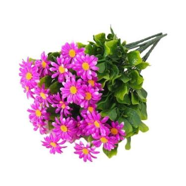 Imagem de Buquê De Flores Artificiais Margaridas De 33cm, Plantas Falsas Para De