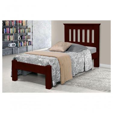 Imagem de Cama de Solteiro Texas de Madeira Maciça Tauari Mogno