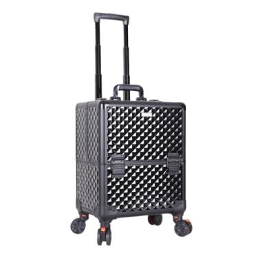 Imagem de Malas de viagem de grande capacidade, caixa de ferramentas de armazenamento de cosméticos, estojo de beleza, bolsa de cosméticos com rodinhas, B, 38*26*44cm