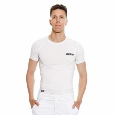 Imagem de Camiseta de compressão térmica Manga Curta United Proteção Solar UV 50+ - Branco - G-Masculino