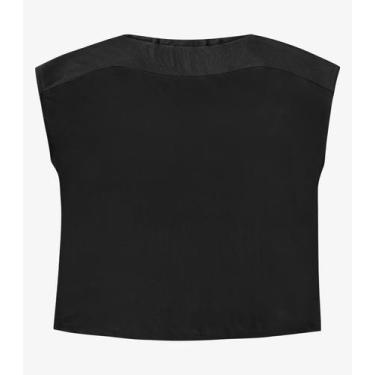 Imagem de Blusa Manga Curta Feminina Plus Size Secret Glam Preto, Plus G4, Preto