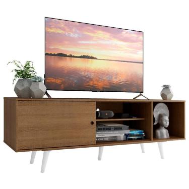 Imagem de Rack para TV até 65" Dubai com Pés Rustic/Branco Madesa