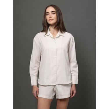 Imagem de Pijama Feminino Camisa Manga Longa e Short Calvin Klein Underwear-Feminino