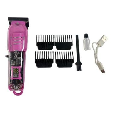 Imagem de Máquina De Corte E Barba Recarregável Com Pentes Guia - KAPBOM, Rosa, 