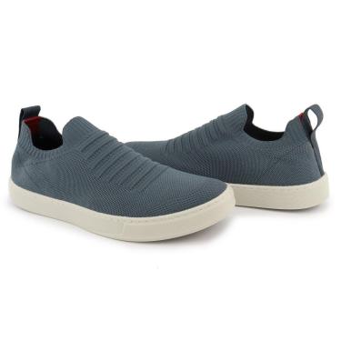 Imagem de Tênis Knit Trançado Casual Masculino Slip On Malha Respirável Sem Cadarço Super Leve e Confortável-Masculino