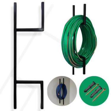 Imagem de Suporte Fixo de Parede para Mangueira de Jardim em Aço  Resistente e D