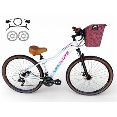 Imagem de Bicicleta Aro 29 Feminina Absolute Hera Vintage Retrô 21v Hidráulico Confortável Cesta Selim 2 Molas-Feminino