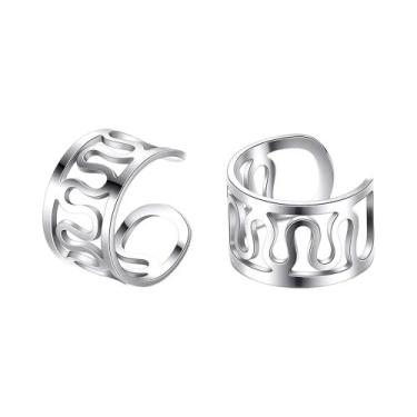 Imagem de Brincos De Pressão Femininos De Aço Inoxidável Com Folha, Sem Furo, Ac