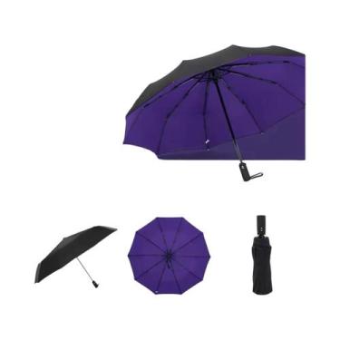Imagem de Guarda-chuva Masculino Automático Reforçado Com 10 Varetas, À Prova De