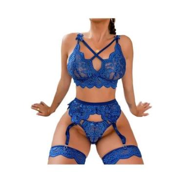 Imagem de Conjunto De Lingerie Sexy Transparente Para Mulheres, Sutiã, Calcinha 
