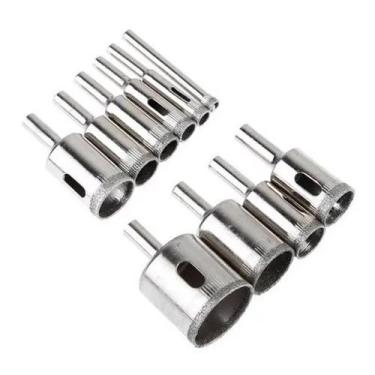 Imagem de Kit 10 Broca Diamantada Serra Copo Vidro Porcelanato Mármore - OMEGA