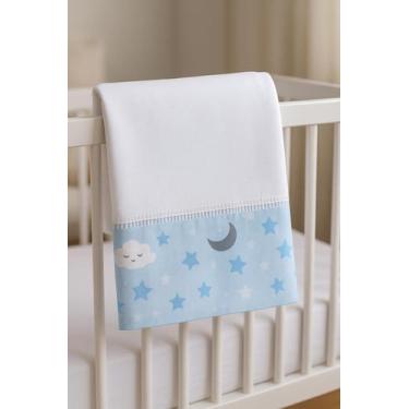 Imagem de Jogo de Lençol Infantil Berço Americano 2 Peças  Malha Céu, Elástico A