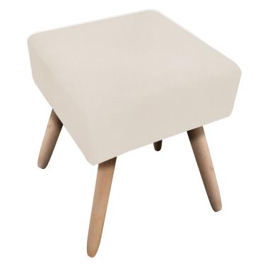 Imagem de Puff Banqueta Decorativo Pé Palito Natural Ibiza Linho Bege D03 - D'Rossi