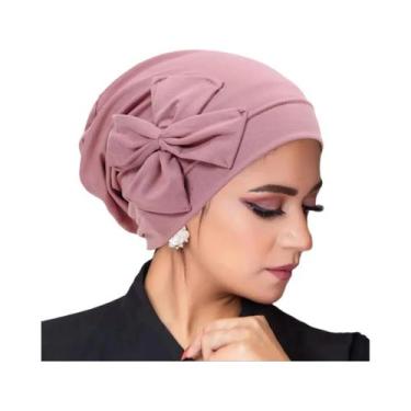 Imagem de Turbante Com Laço Para Mulheres Muçulmanas, Lenço De Cabeça, Touca Par