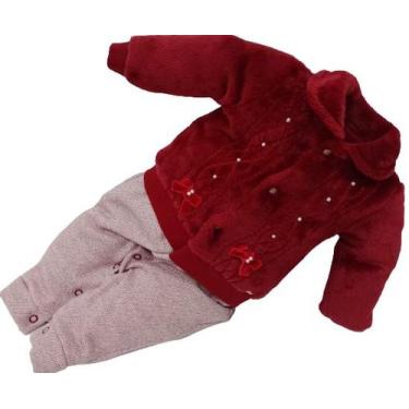 Imagem de Macacão Pelo Luxo Pérolas Paraiso Bebê Menina Inverno 14516, Vermelho,