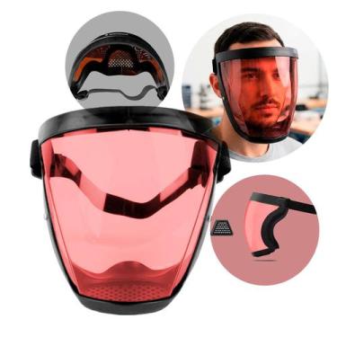 Imagem de Máscara Protetor Facial Transparente Vermelha - Nilo-imports